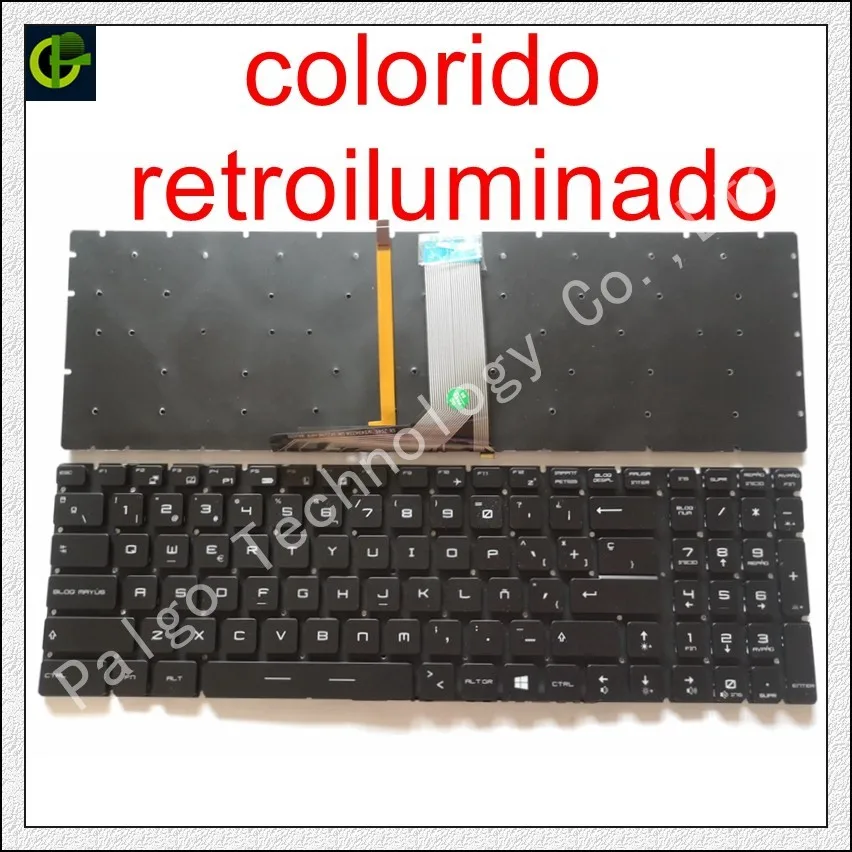 Spanish RGB backlit colorful Keyboard For MSI MS-16K2 MS-16L2 MS-16JB MS-179B MS-1796 MS-1799 MS-16J9 MS-1792 MS-16J1 Latin SP